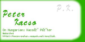 peter kacso business card